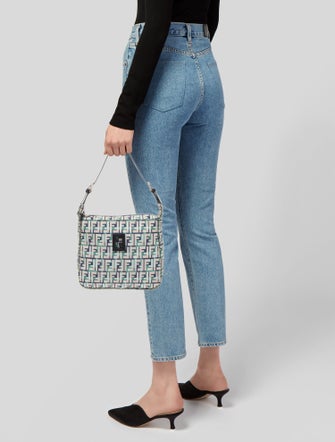 Fendi Canvas Double Flap Baguette