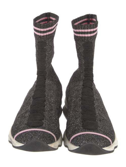 Fendi Striped Glitter Accents Sock Boots