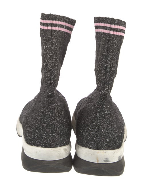 Fendi Striped Glitter Accents Sock Boots