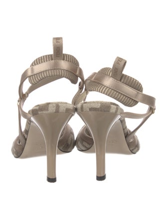 Fendi Zucca FF Logo Canvas Slingback Pumps