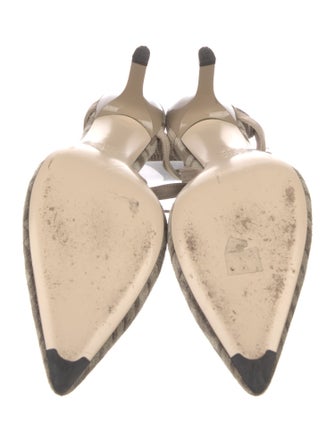 Fendi Zucca FF Logo Canvas Slingback Pumps