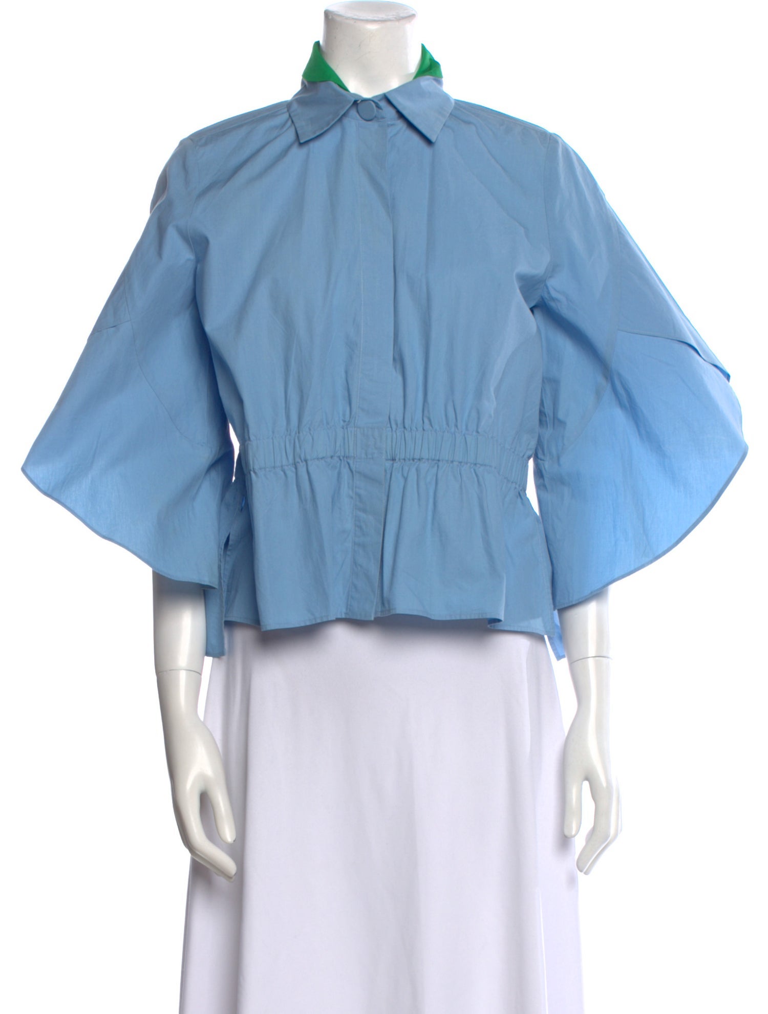 Fendi 2017 Three-Quarter Sleeve Button-Up Top