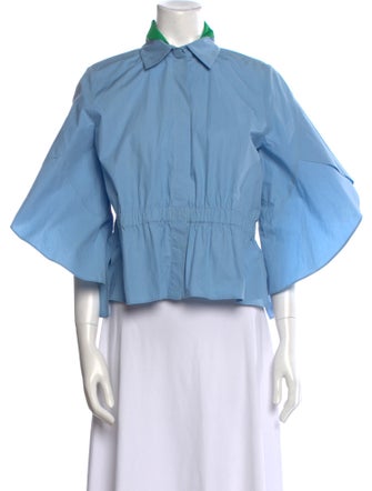 Fendi 2017 Three-Quarter Sleeve Button-Up Top