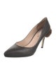 Fendi Leather Fur Trim Pumps