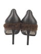 Fendi Leather Fur Trim Pumps