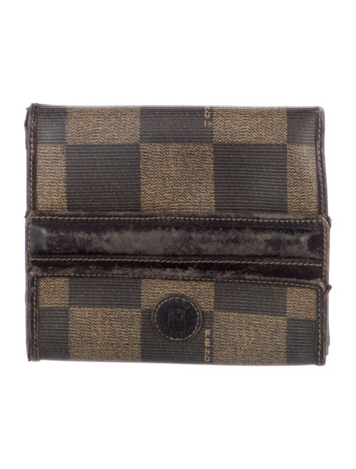 Fendi Pequin Pattern Canvas Wallet