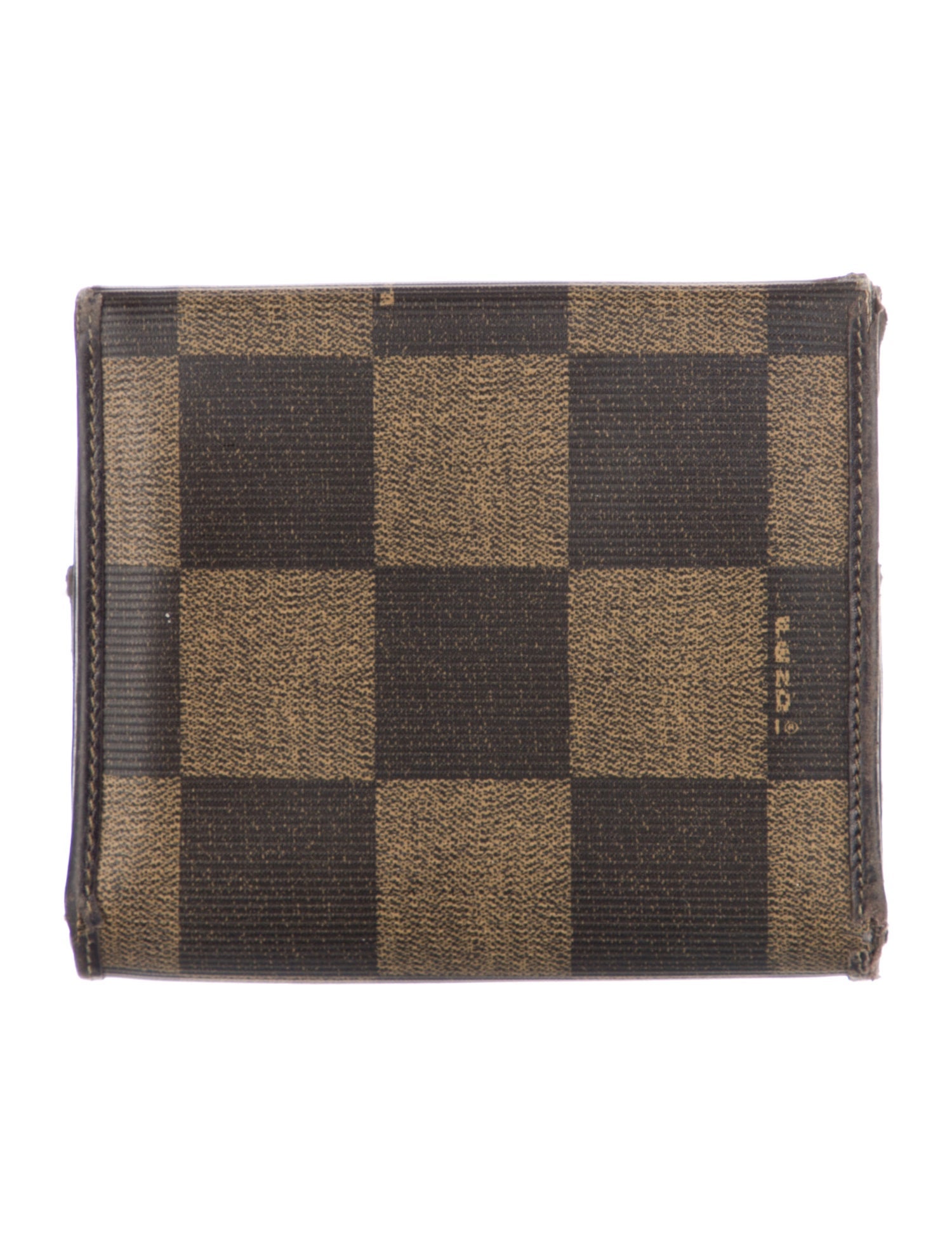 Fendi Pequin Pattern Canvas Wallet