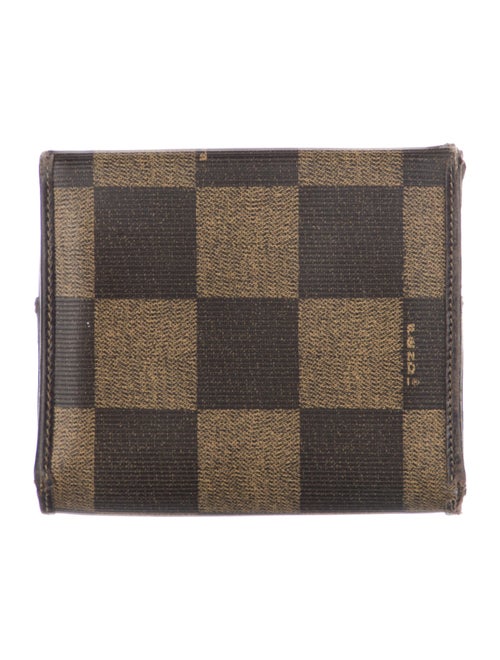 Fendi Pequin Pattern Canvas Wallet