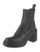 Fendi Zucca FF Logo Leather Combat Boots