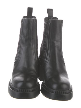 Fendi Zucca FF Logo Leather Combat Boots