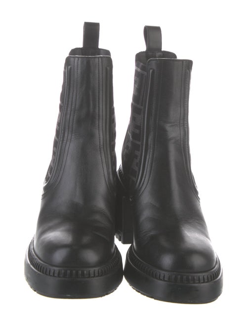 Fendi Zucca FF Logo Leather Combat Boots