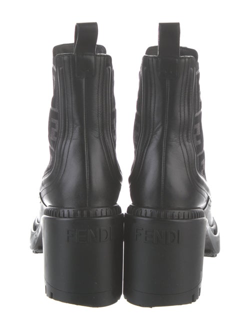 Fendi Zucca FF Logo Leather Combat Boots