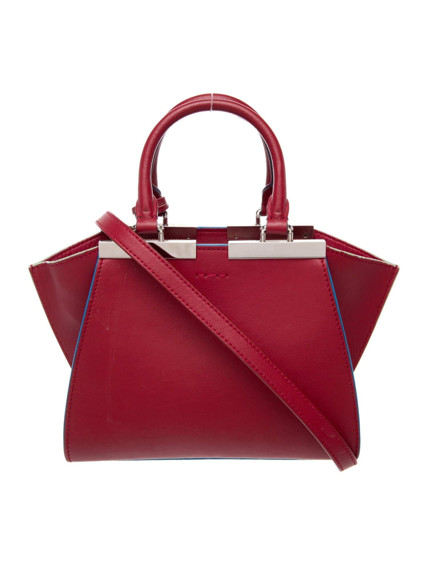 Fendi Leather 3Jours Mini - Red Handle Bags, Handbags - FEN406615