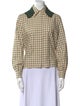 Fendi Plaid Print Long Sleeve Button-Up Top