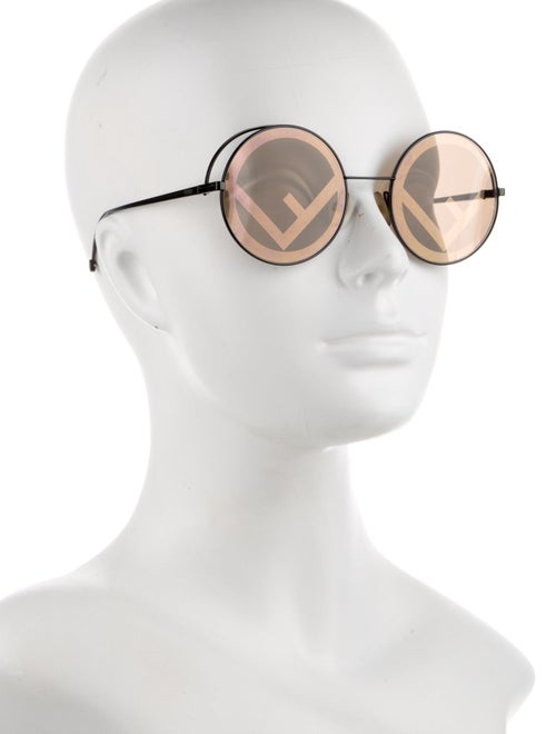 Fendi Zucca FF Logo Round Sunglasses