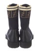 Fendi Zucca FF Logo Leather Combat Boots