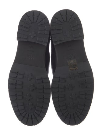 Fendi Zucca FF Logo Leather Combat Boots