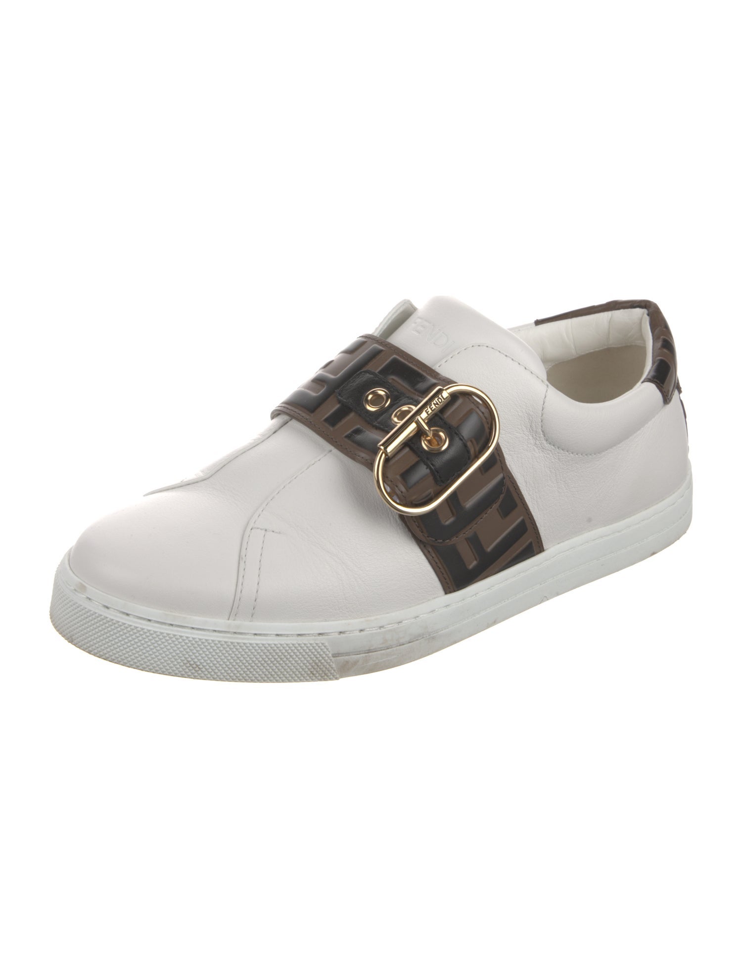Fendi Zucca FF Logo Leather Sneakers