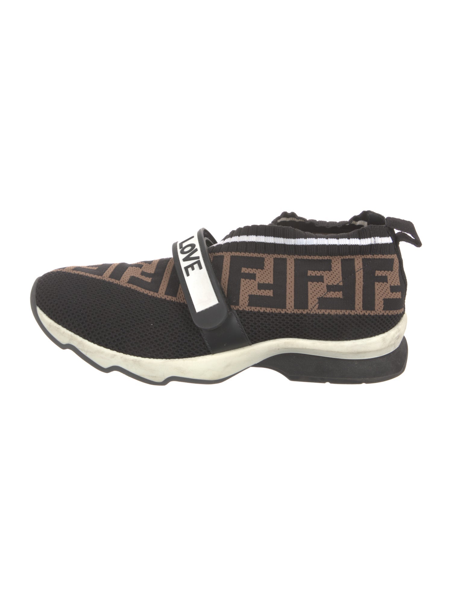 Fendi Zucca FF Logo Animal Print Sock Sneakers