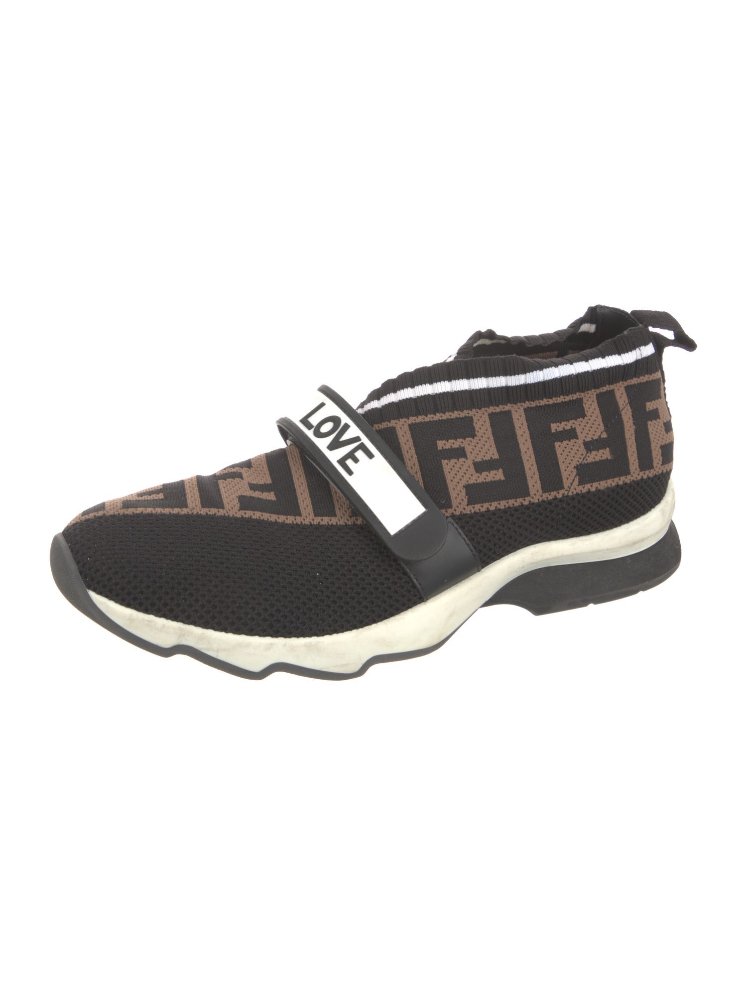 Fendi Zucca FF Logo Animal Print Sock Sneakers