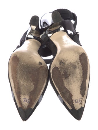 Fendi Zucca FF Logo Mesh Slingback Pumps