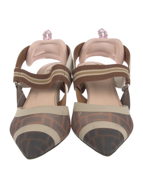 Fendi Zucca FF Logo Printed Slingback Pumps