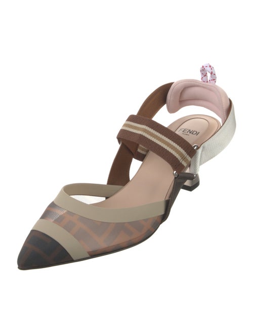 Fendi Zucca FF Logo Mesh Slingback Pumps