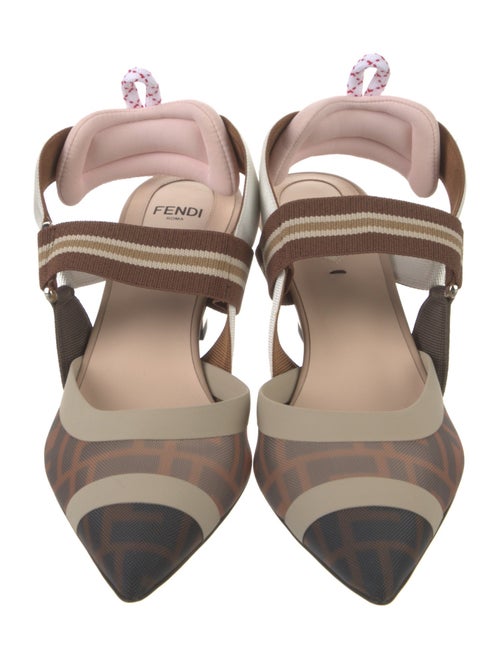 Fendi Zucca FF Logo Mesh Slingback Pumps