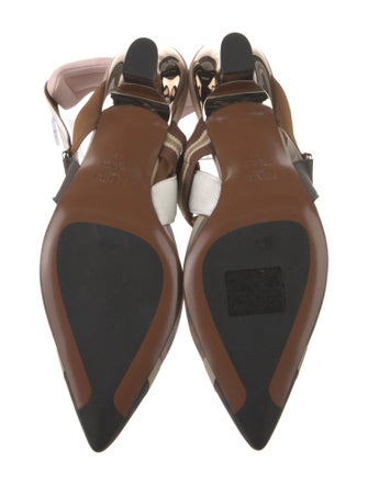 Fendi Zucca FF Logo Mesh Slingback Pumps