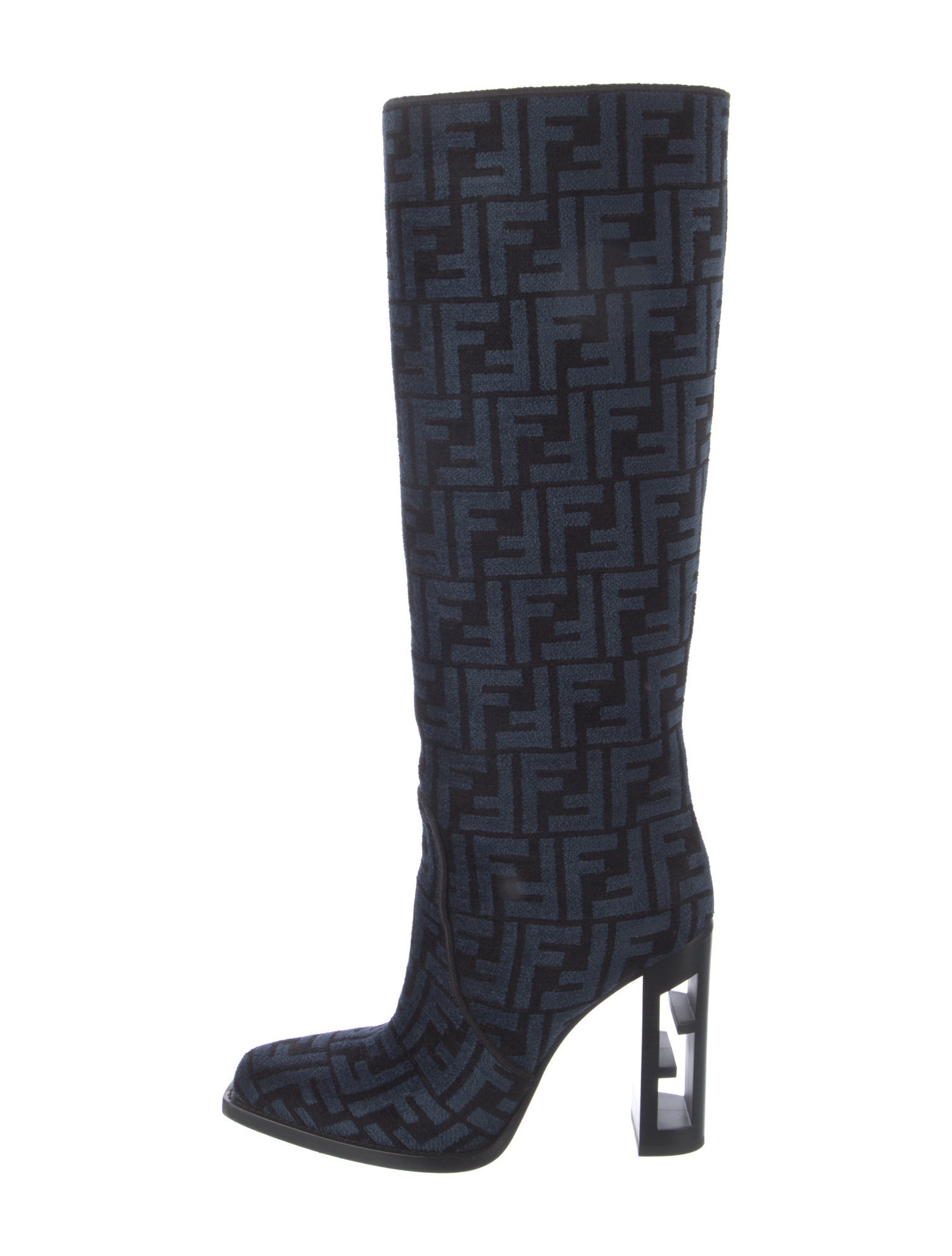 Fendi Zucca FF Logo Terry Cloth Boots