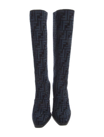 Fendi Zucca FF Logo Terry Cloth Boots