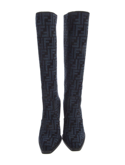 Fendi Zucca FF Logo Terry Cloth Boots