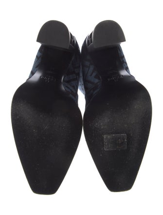 Fendi Zucca FF Logo Terry Cloth Boots