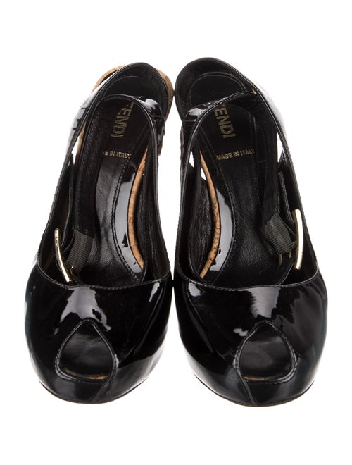 Fendi Patent Leather Slingback Pumps