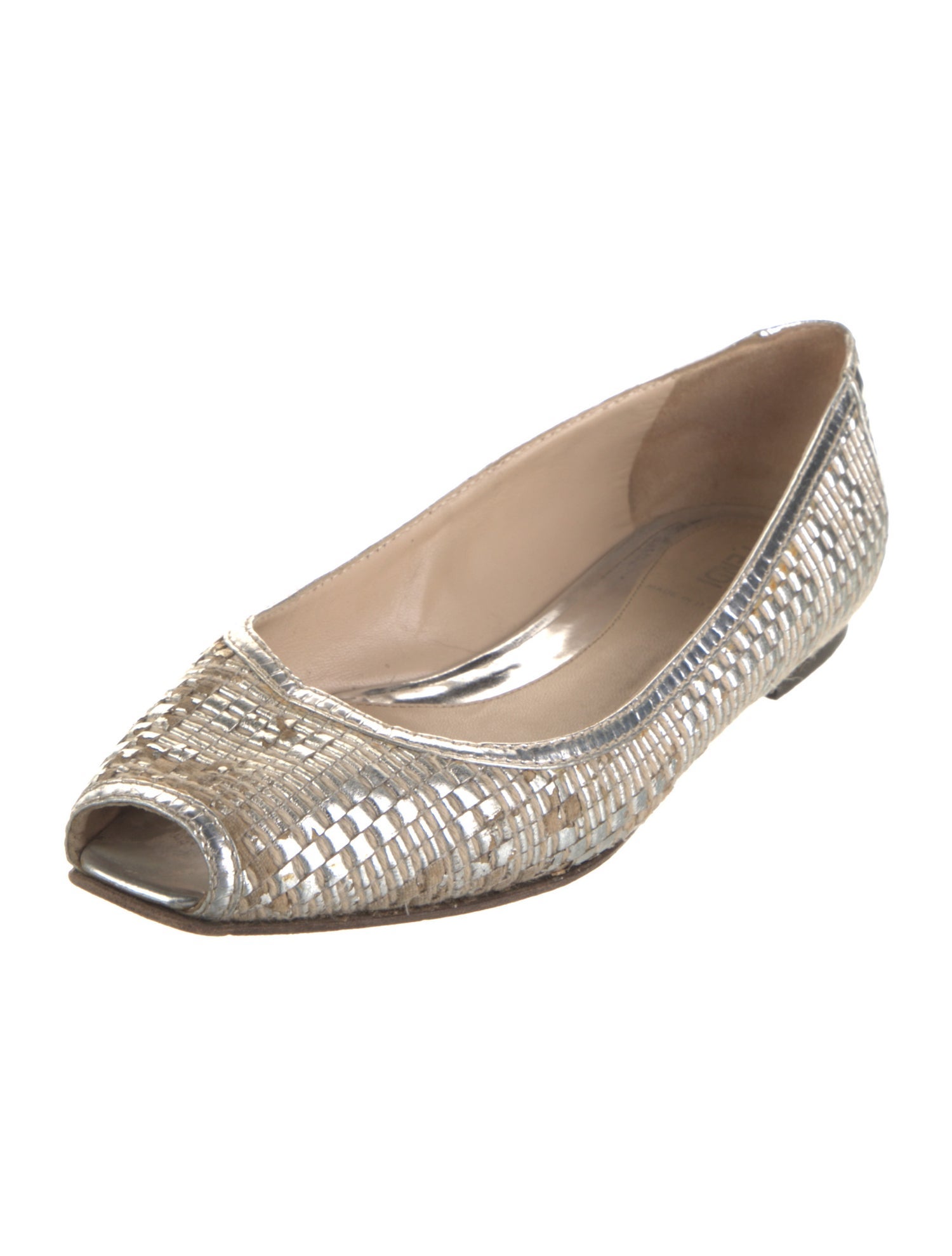 Fendi Leather Patterned Flats