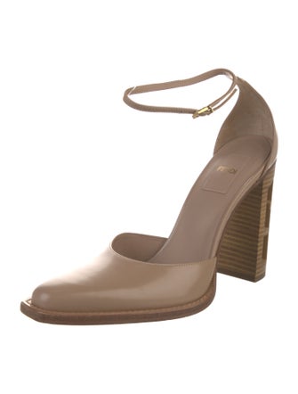 Fendi Zucca FF Logo Leather D'Orsay Pumps