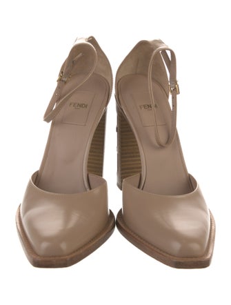 Fendi Zucca FF Logo Leather D'Orsay Pumps