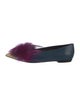 Fendi Leather Fur Trim Flats