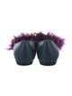 Fendi Leather Fur Trim Flats