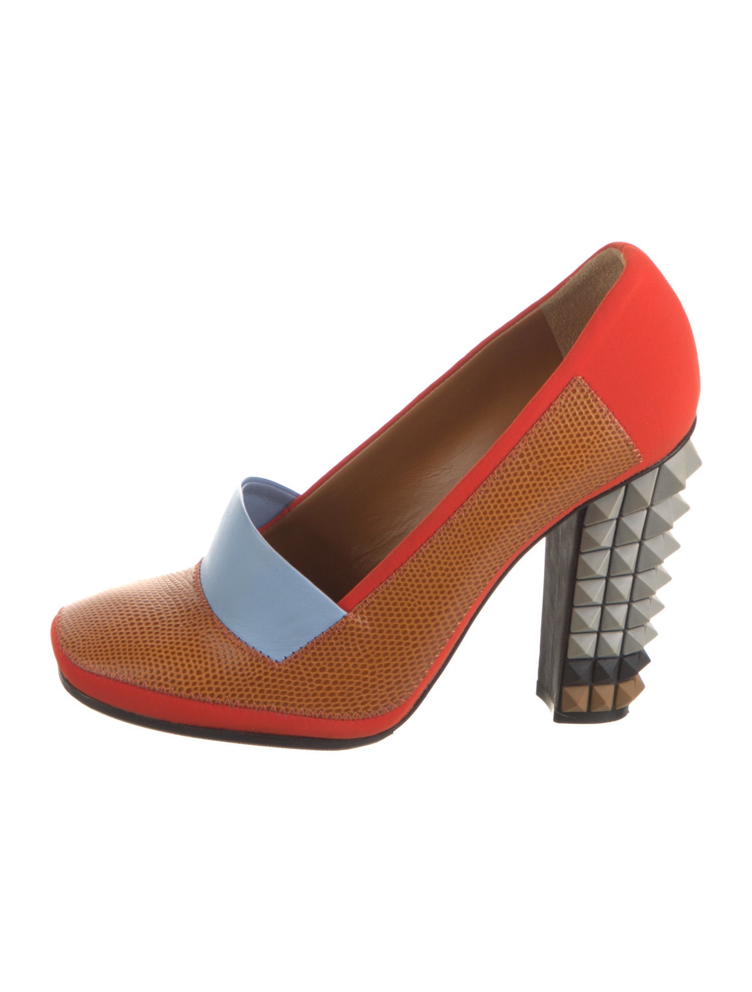 Fendi Leather Animal Print Pumps