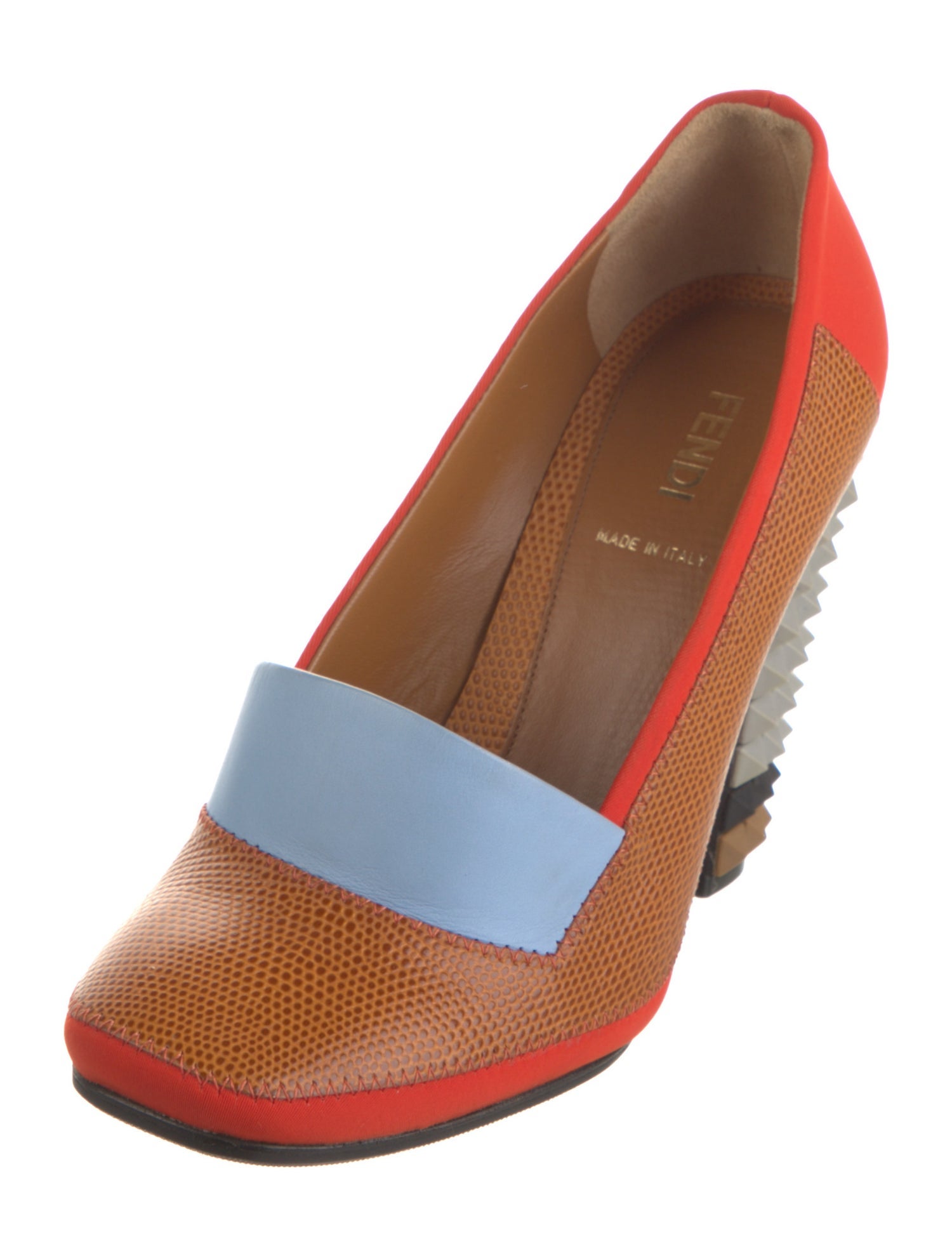 Fendi Leather Animal Print Pumps