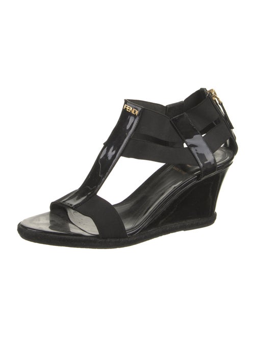 Fendi Patent Leather T-Strap Sandals