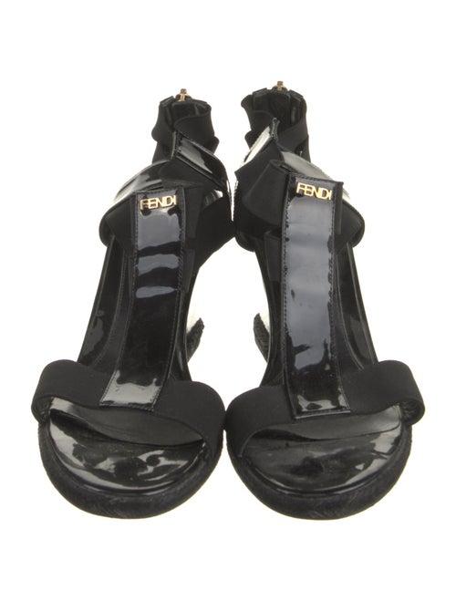Fendi Patent Leather T-Strap Sandals