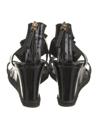 Fendi Patent Leather T-Strap Sandals