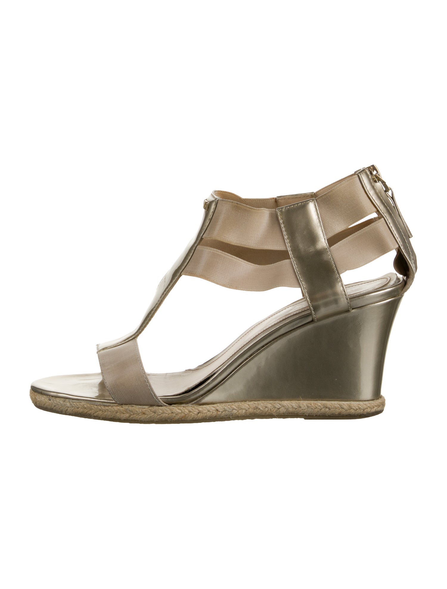Fendi Patent Leather T-Strap Sandals