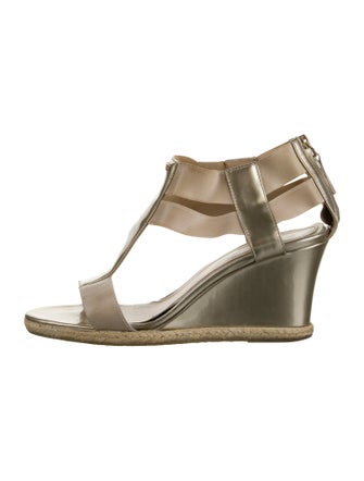 Fendi Patent Leather T-Strap Sandals