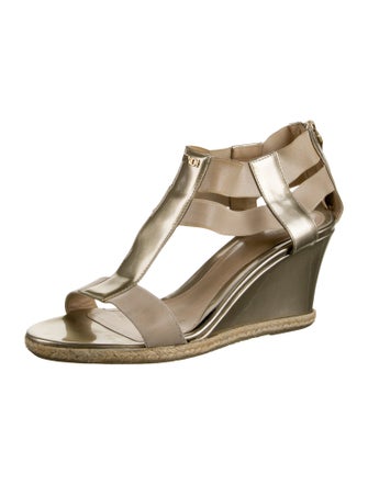 Fendi Patent Leather T-Strap Sandals
