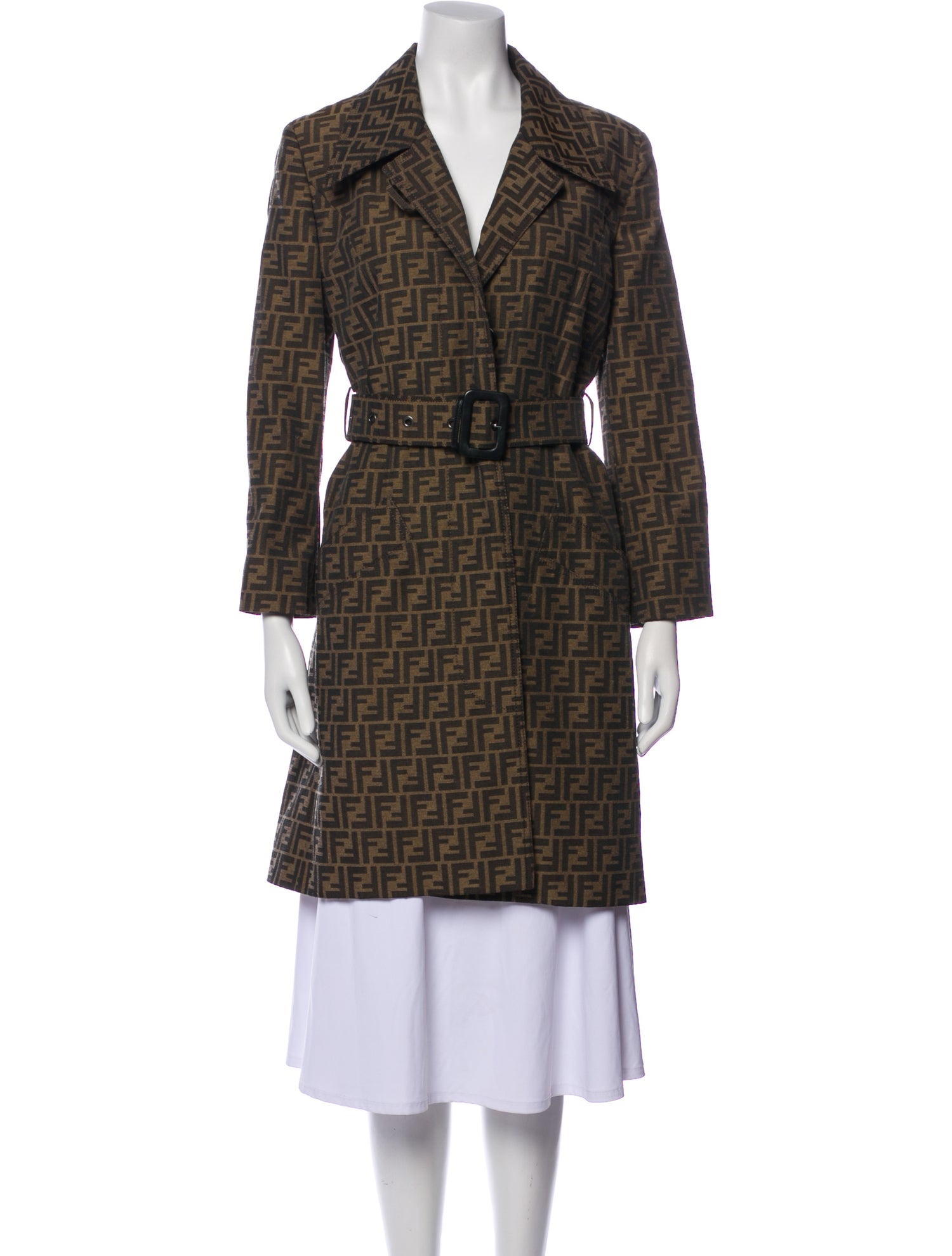Fendi Animal Print Trench Coat
