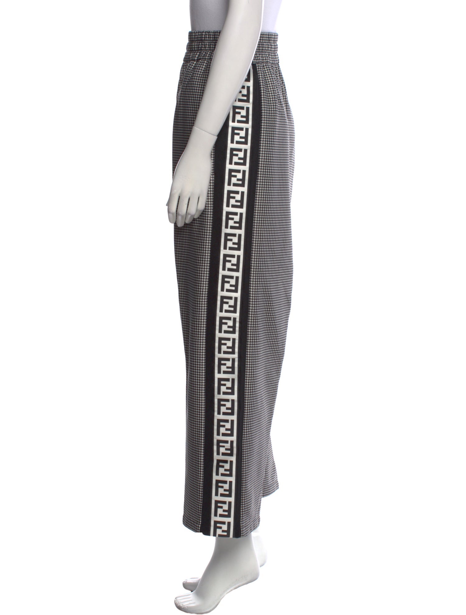 Fendi Houndstooth Print Wide Leg Pants