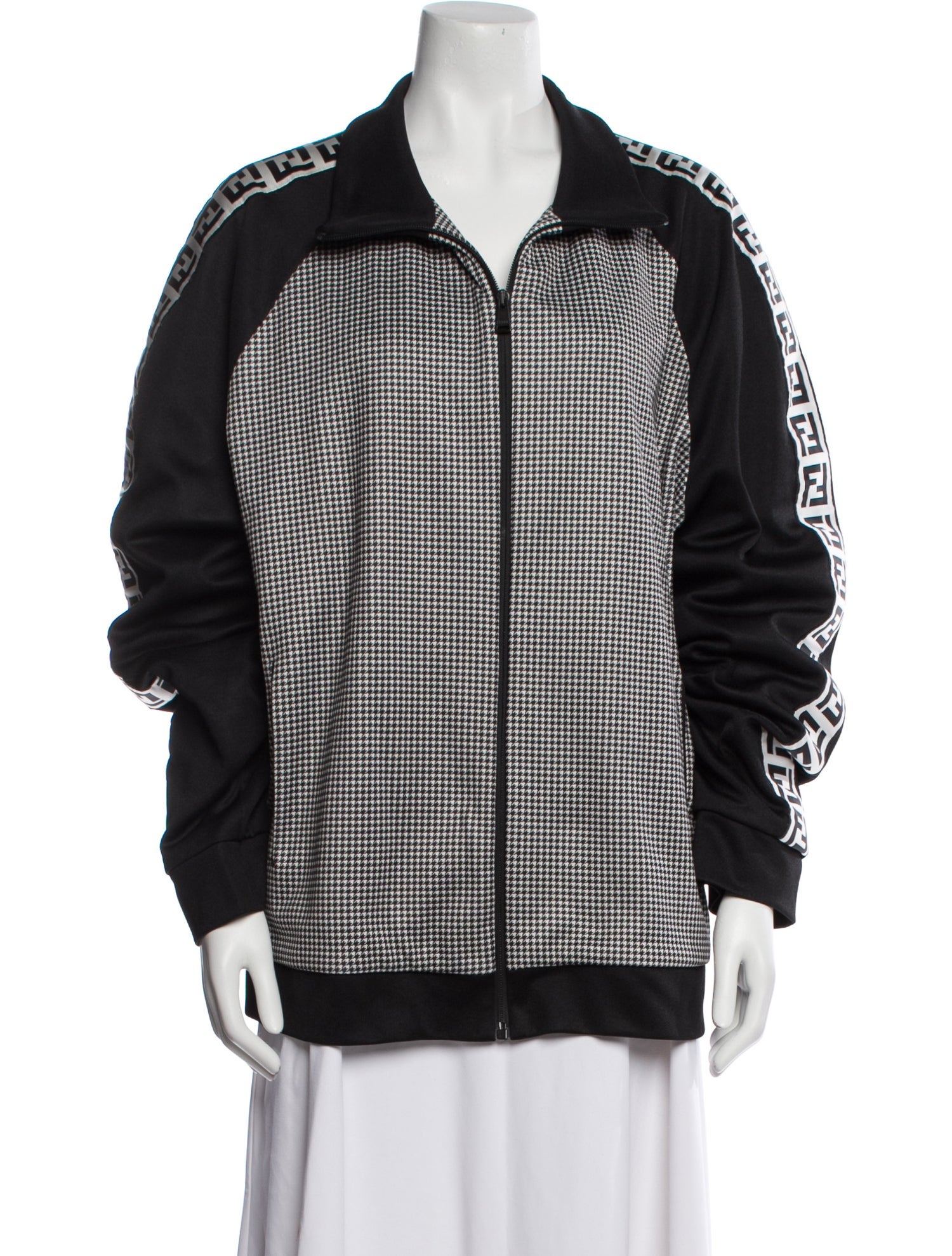 Fendi Houndstooth Print Bomber Jacket